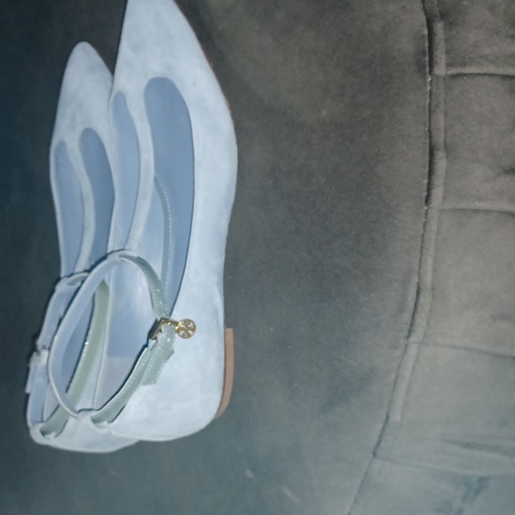 Tory Burch T- Strap blue suede flats - Picture 2 of 9